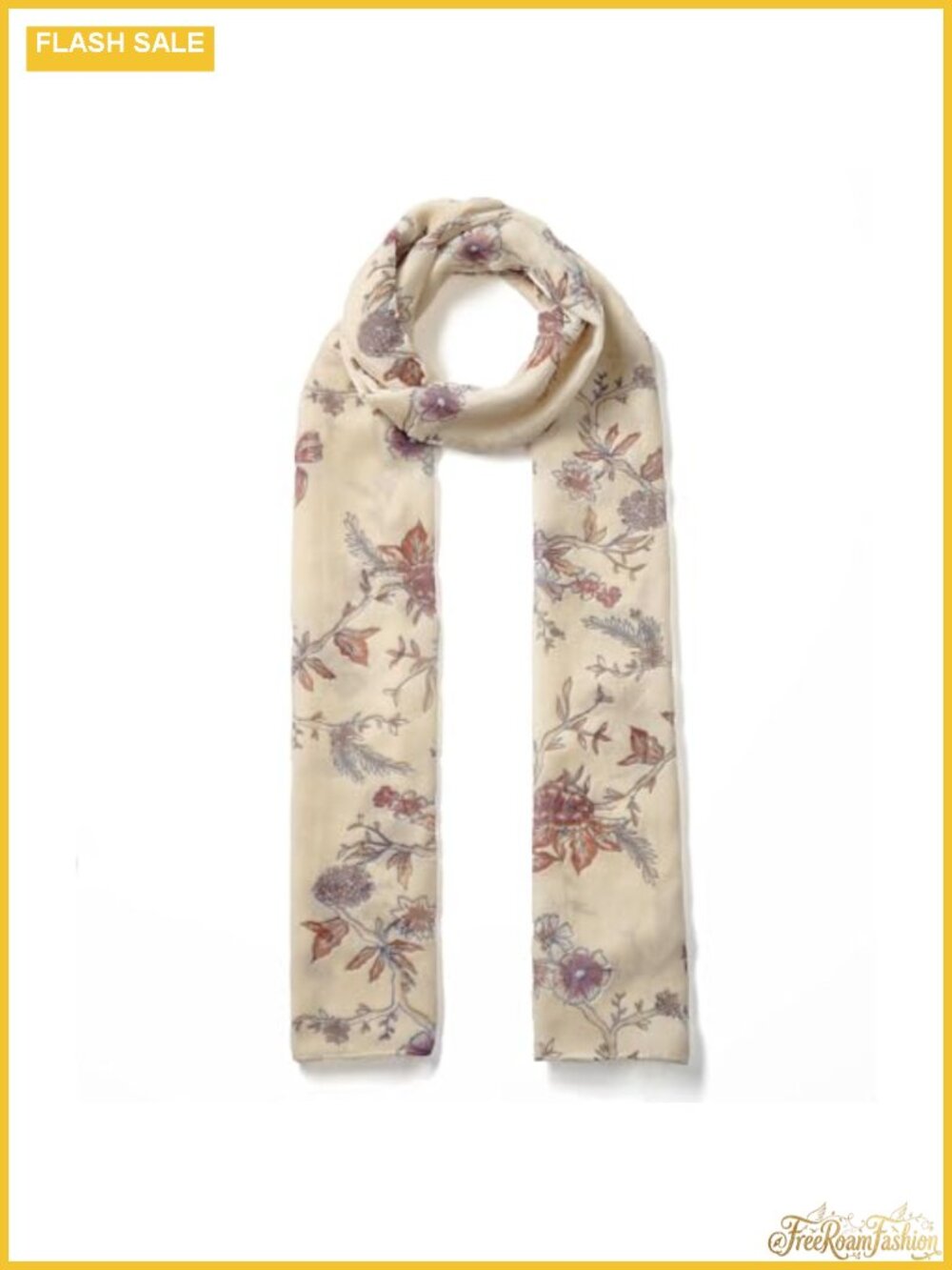 Velvet Floral Scarf Wrap Lightweight Breathable Shawl 68" x 17"